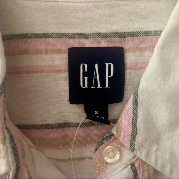 Gap Women's Linen Button Down Top
Size S Multi Stripe NWT - Picture 6 of 8